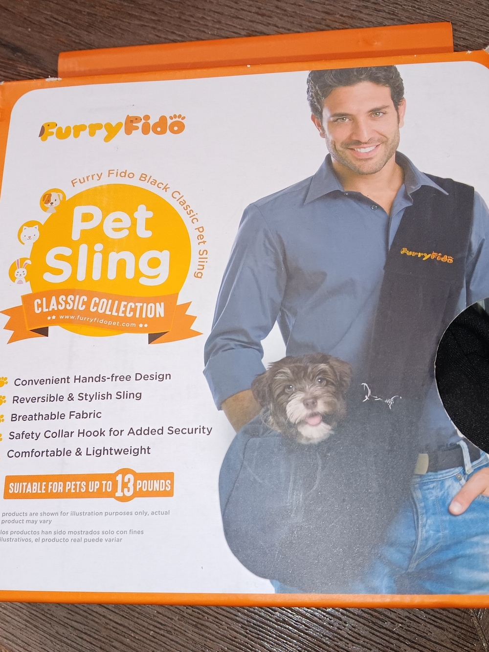 Black Pet Sling - Hands-Free Dog Carrier
